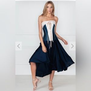 Corset Story, Navy and ivory corset